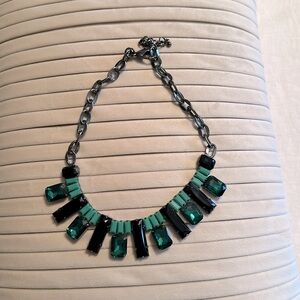 J Crew emerald green octagon necklace